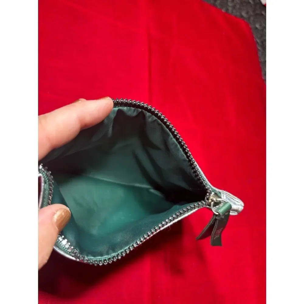 IPSY Silver Metallic Textured Zip Pouch